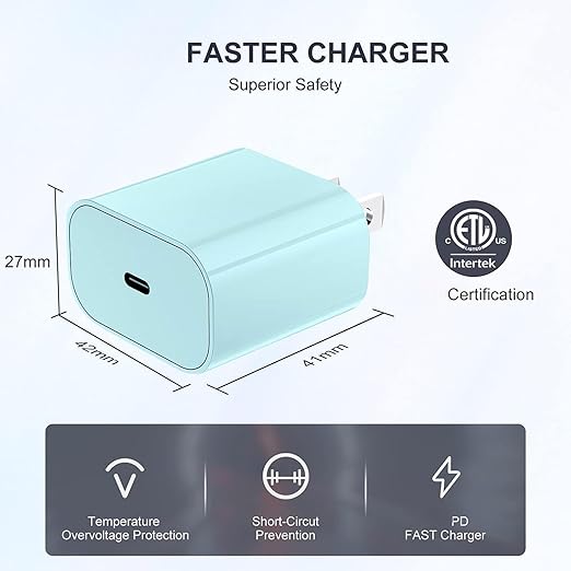 iPhone Fast Charger,Type C Wall Charger Block Plug and 10ft USB C to Lightning Charging Cable Cord Long,Power Adapter Cube Brick Box for Apple iPhone 14 Pro Max/14 Plus/14/13/12 Mini/11/XS Max/XR/iPad