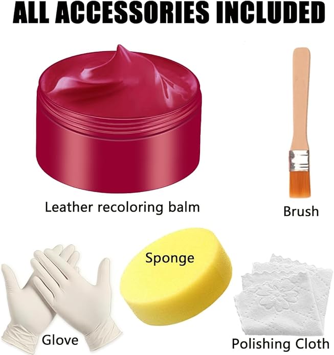 Leather Recoloring Balm, Leather & Vinyl Color Restorer Conditioner – Repairs Faded & Scratched Leather Color