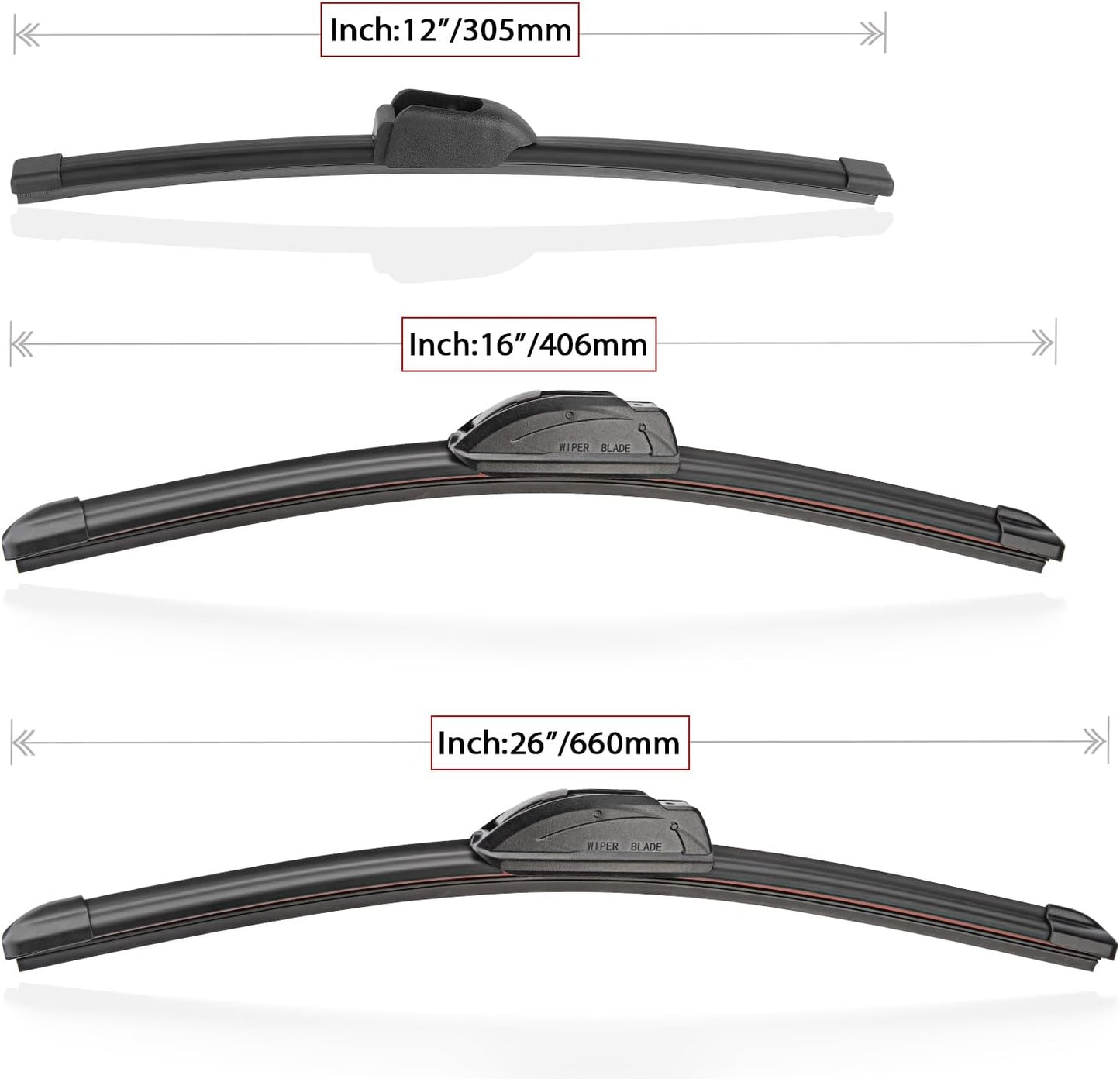 Windshield Wiper Blades Replacement for Kia Niro 2017 2018 2019 2020 2021 2022 Original Factory Quality Front Rear Wipers Blade Set for My Car - 26" 16" 12" (Pack of 3)