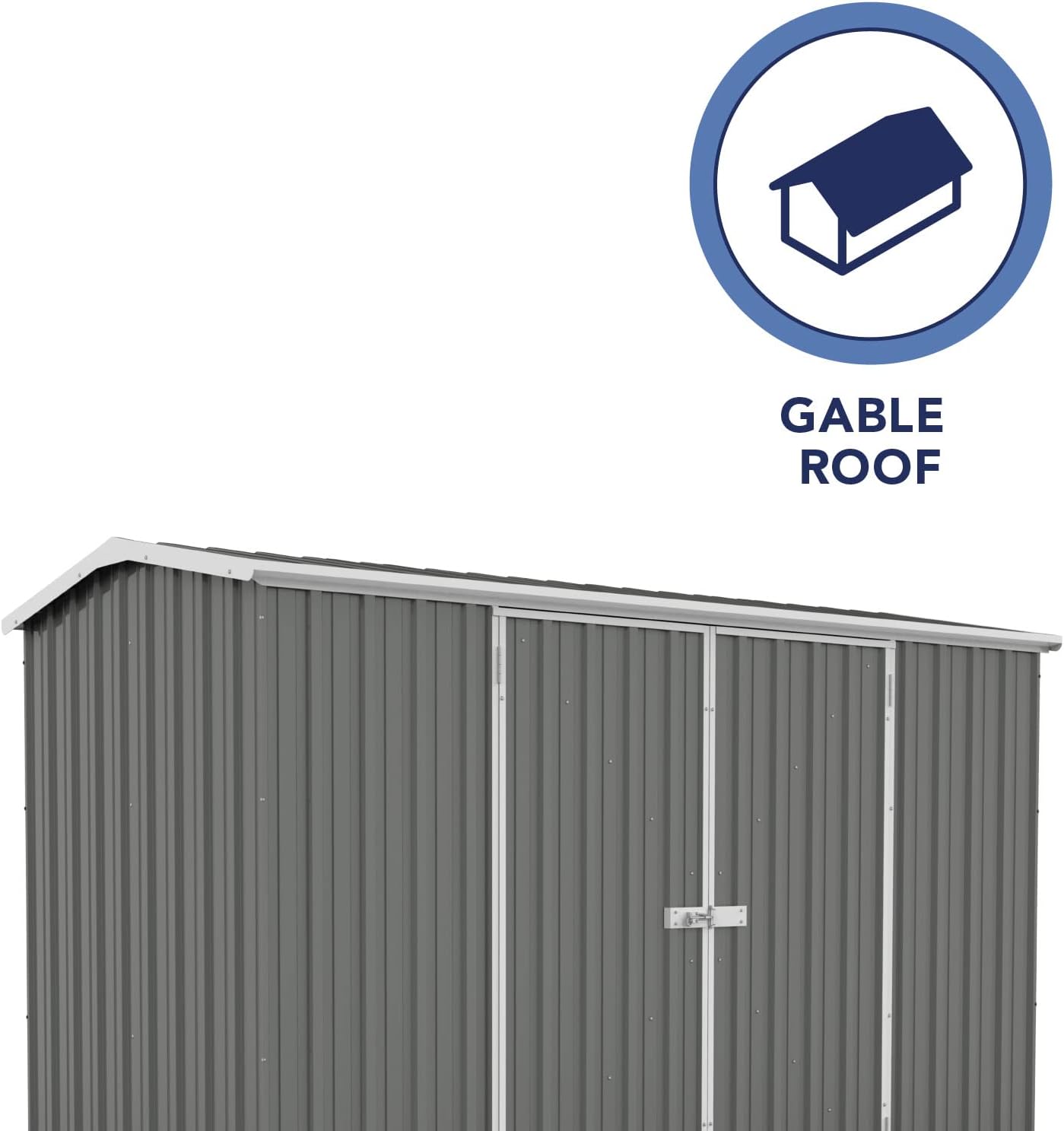 Absco Premier Storage Sheds, 10'x10' Metal Garage, DIY Backyard Shed, Utility Tool Storage, Weather & Wind Resistant Aluminum Panels & Steel Frame, Maintenance-Free, 12 Year Warranty, Woodland Gray