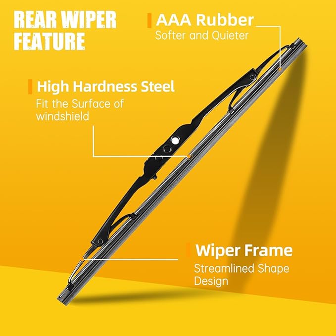 MIKKUPPA 26"+16"+13" Windshield Wiper Blades Replacement for 2012-2016 Honda CRV CR-V, Front & Rear Wiper Blades Set, Durable Stable Quiet All Season (Pack of 3)