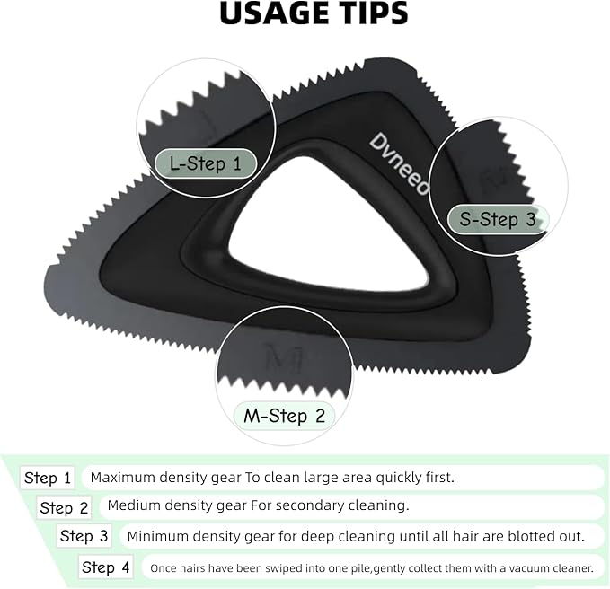 Pet Hair Removal Tool, Carpet Dog Hair Remover for Car Interior- Rapid Removal, Durable & Ergonomic, for Car Mats, Couch, Furniture, Carpets (Purple)