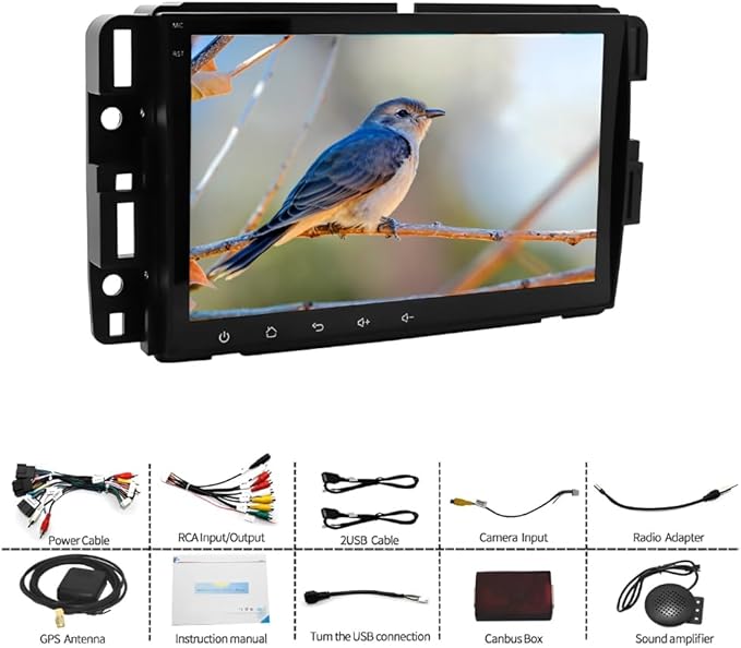 Android 13 Car Radio Stereo Upgrade for 2006-2013 Chevrolet Impala 8 Inch Touch Screen GPS Navi Head Unit Radio Double Din Car Stereo w/Wireless Carplay & Android Auto Bluetooth BT DSP SWC