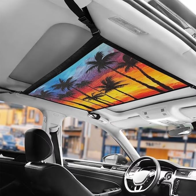 Sunset Tree Car Roof Storage Bag Car Storage Bag Organizer All Car Storage Organizers Vehicle Passenger Seat Organization and Storage for Travel