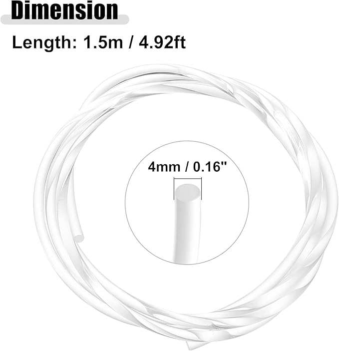 ACROPIX 1.5m 4.92ft 4mm 0.16" Transparent Universal PMMA Optic Fiber Side Glow Cable Fiber Optic Cable for Car - Pack of 1