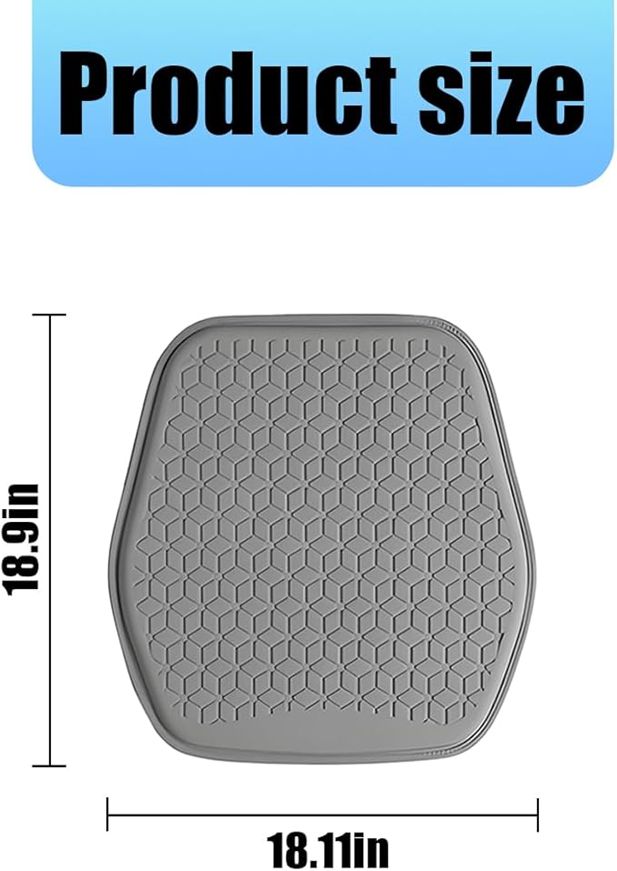 Gel Car Seat Cushion, Non-Slip & Comfortable Automotive Chair Protector Pad for Driving, Breathable Vehicle Interior Mat Cover Accessories, Universal for SUV Sedan Truck (Gray)