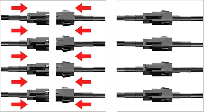 Hovano 4 PCS 60 inch/150cm 4 Pin RGB LED Multi-Color Accent Light Extension Cable Wire Cord Set for LED Motorcycle ATV Car Light Multi-Color Neon Strip Trucks Rock Lights (60 inches Cable)