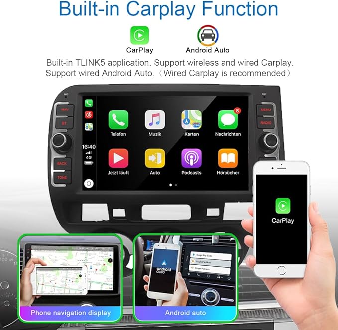 for Honda Fit Jazz Radio 2004-2007 Android 13 Car Stereo, 8” IPS Touch Screen GPS Navigation for Car Head Unit Built-in DSP Wireless/Wired Carplay Android Auto with Free Rear Camera (2GB RAM+32GB ROM)