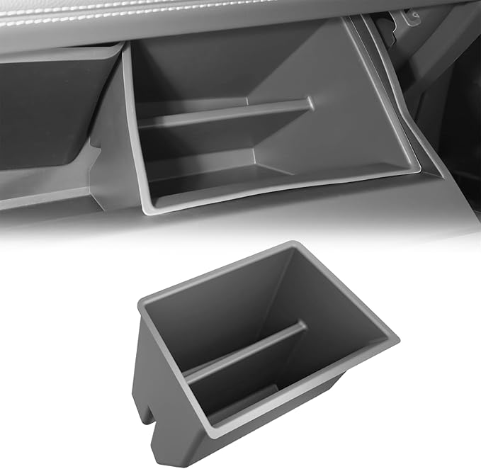Glove Box Organizer for Toyota Sienna 2021-2026 Silicone Passenger Side Storage Box Increase Storage Space for Sienna Accessories Center Console(Gray)