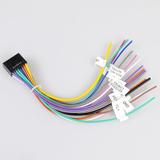 16Pin Android Radio Wiring Harness Adapter, ISO Car Stereo Wire Harness Power Speaker Cable with Butt Connector for Aftermarket Car Audio Video Head Unit Receiver