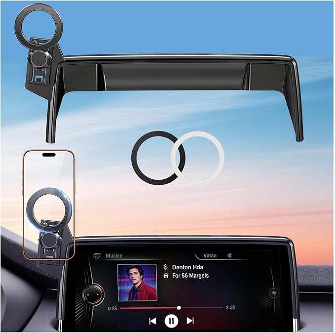 Car Phone Holder for BMW X5 2014-2018 & X6 2015-2019 (Only for 10.2-Inch Screen) 360° Rotation Magnetic Cell Phone Mount, Compatible with Magsafe, Does Not Affect Air Vent