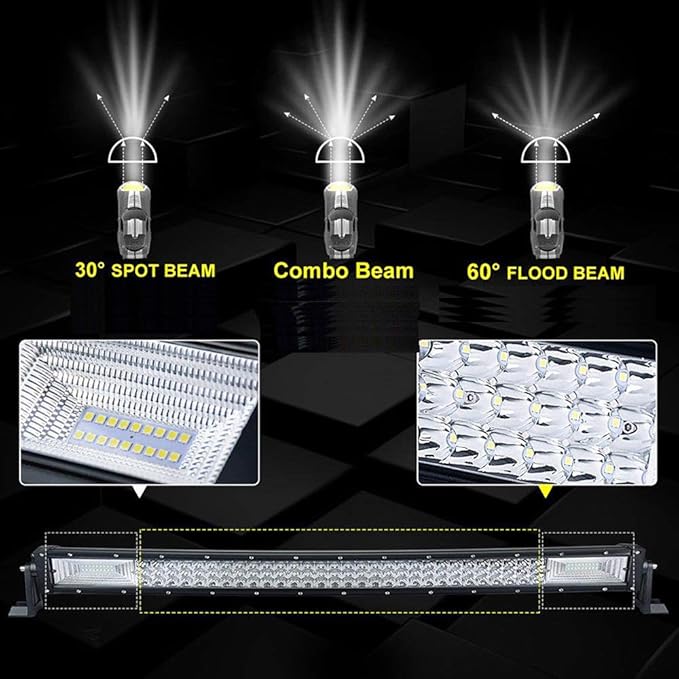 AUXTINGS 45 inch 612W LED Light Bar Triple Row Spot Flood Combo Beam Off Road Lights Waterproof Work Light with Wiring Harness for Jeep Trucks SUV ATV UTV Boat Lights, 12V 24V