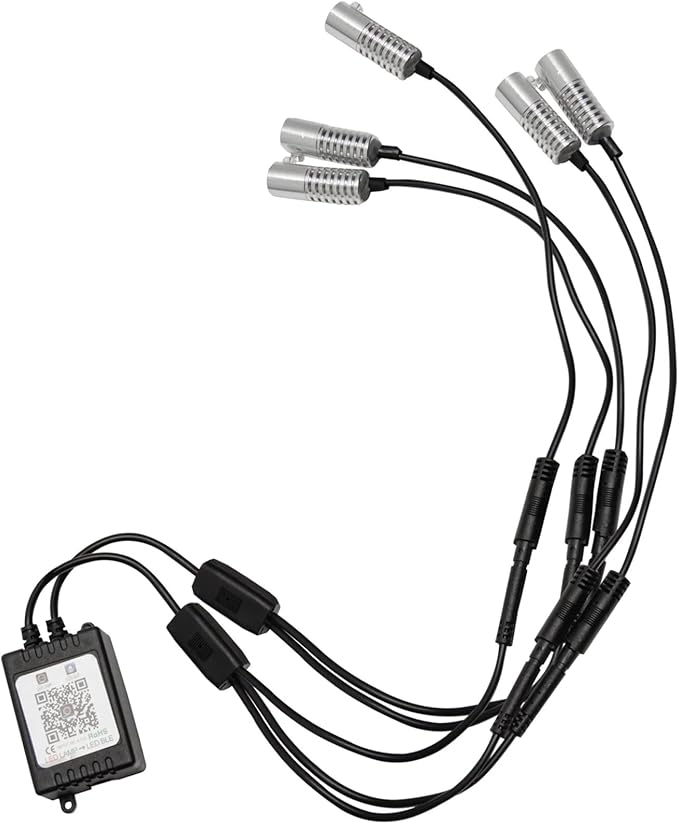 ORACLE Lighting 4231-333-5 Universal Set of 5 ColorSHIFT Fiber Optic LED Light Heads with Wireless Remote and Power Aux Cord - Integrated Edge for Easy Installation
