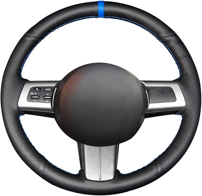MEWANT Steering Wheel Cover for Mazda MX-5 2006-2014 / RX-8 2009-2013 / CX-7 CX7 2007-2009 Hand-Stitch Black Microfiber Leather Steering Wheel Wrap