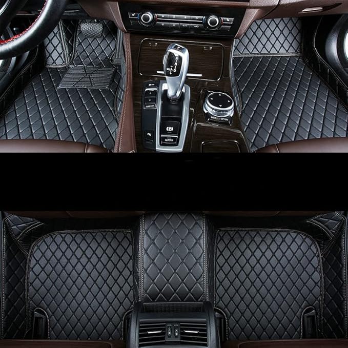 Car Floor Mats Automotive Floor Mats Vehicle Specific All Weather Protection Custom Compatible with Most of 98% Cars SUVs (Black)