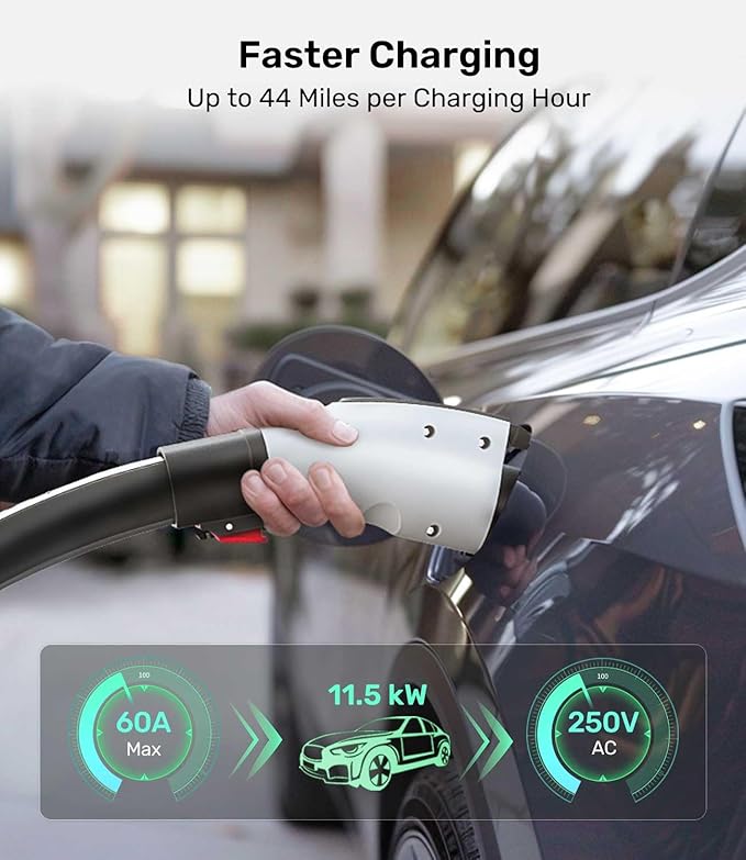 Zanch Tesla to J1772 Adapter, Military-Grade Quality, 60A 250V AC for J1772/CCS1 EVs, Compatible with Tesla Level 2 Wall Connector, Mobile Connector & Destination Charging Station - White