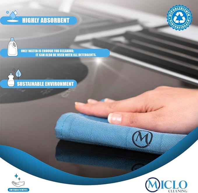 Microfibre Premium Cleaning Cloth Set of 3 - Magic Cloth | All Purpose, Absorbent Washcloth | Microfiber for Window, Kitchen, Bathroom | Lint-Free, Scratch-Free Glass CLoth | 16'' x 24'' | Dark Series
