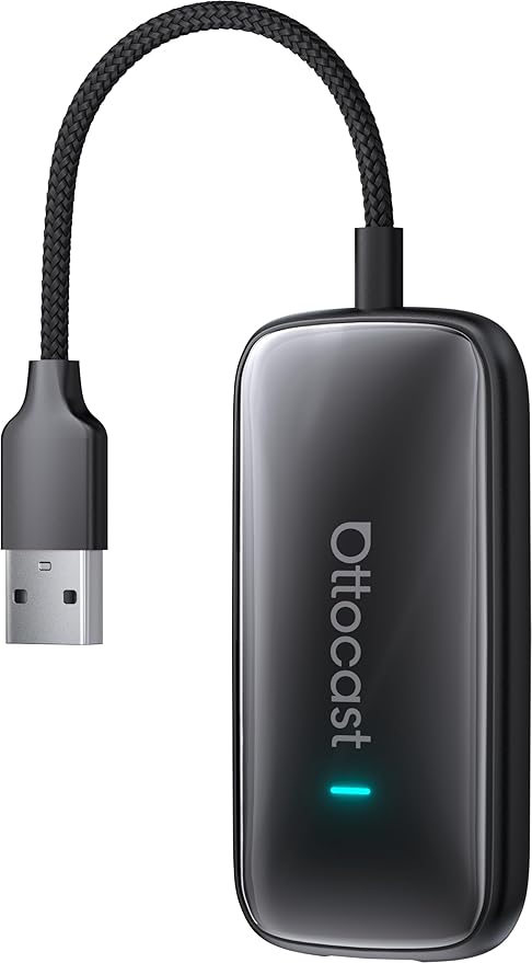OTTOCAST Play2Video Ultra – Wireless CarPlay & Android Auto Adapter with YouTube, Netflix, Spotify, IPTV | 5GHz WiFi, Auto Connect, No Delay