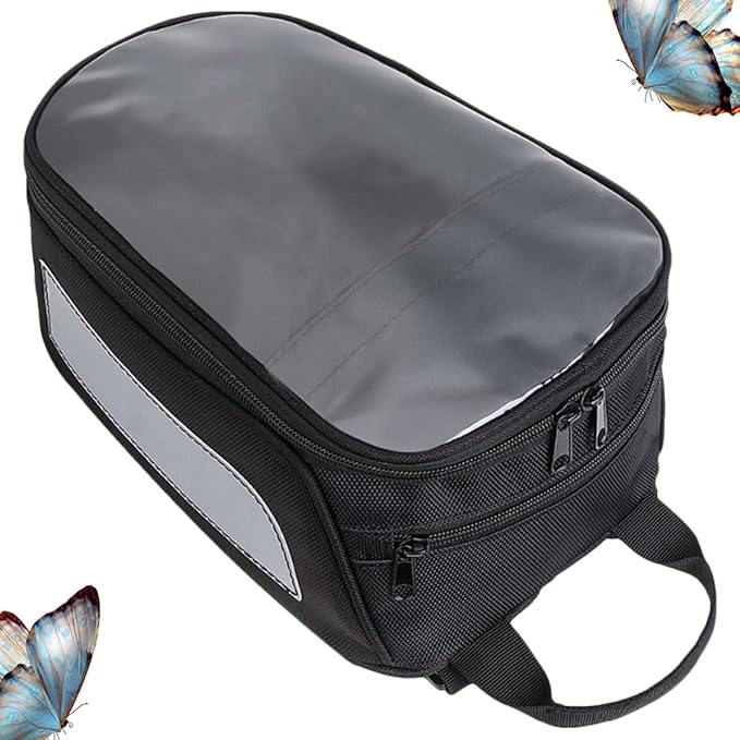 PRETYZOOM Motorcycle Magnetic Tank Bag Waterproof Storage Carrier Bag for Motorbike Cycling with Tool Compartment Compatible with Magnetic Tank Surfaces