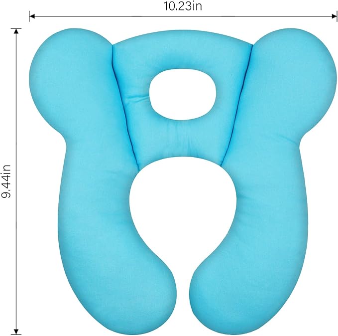 Baby Travel Pillow, Upgrade U-Shape Infant Pillow for Car Seat Pushchair and Stroller, Soft Comfortable Sleep Cushion for Kids Newborn and Toddler -Light Blue