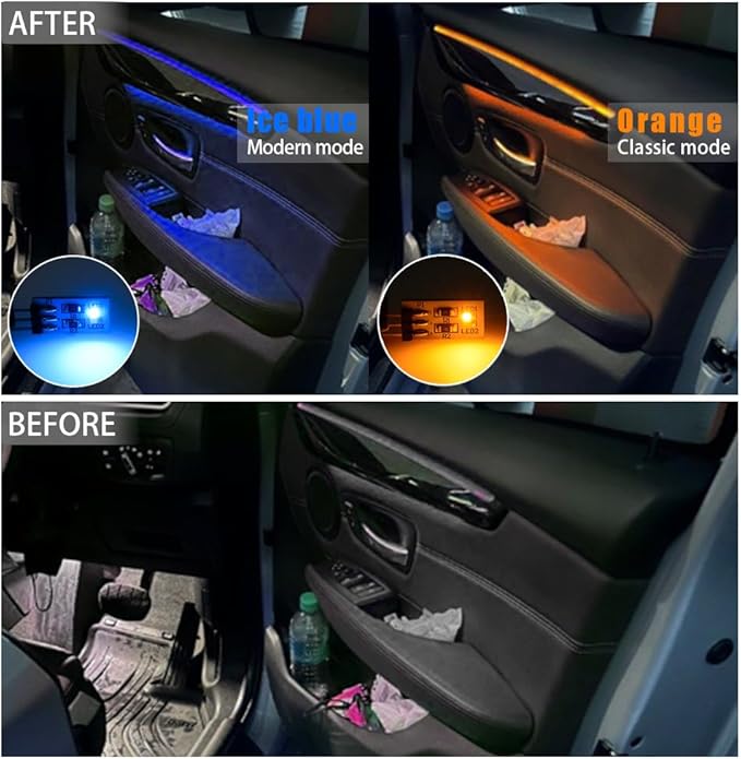 NJSBYL LED Interior Ambient Circuit Board Lighting Kits for 2016-2022 B-MW X1 F48, 2010-2017 5Series F07, 2012-2015 7Series F01 Coupe Sedan SUV Side Door Pocket/Panel/Storage/Handle Trim Lamp