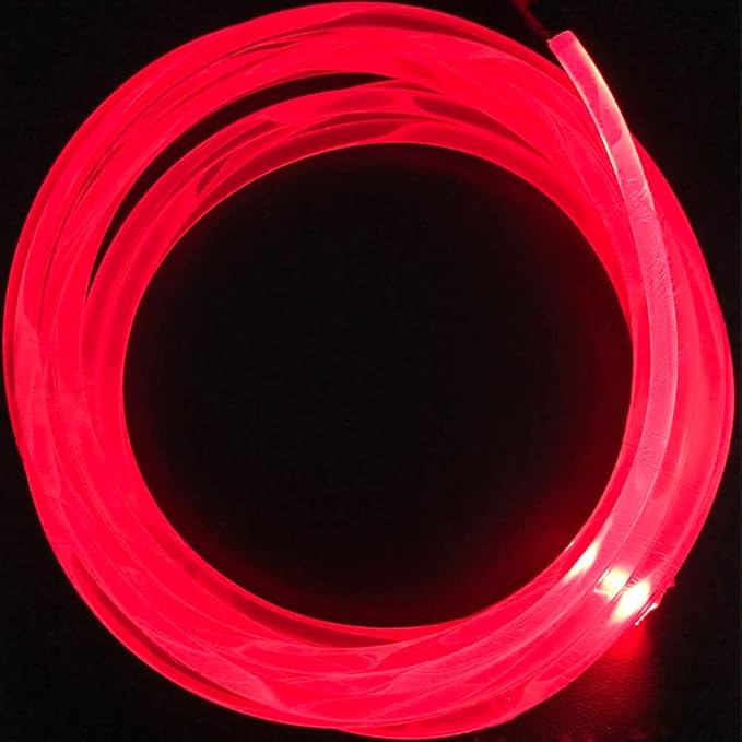 10ft Super Bright MMA Plastic Optic Fiber Side Glow - LED Light Source Soft Optical Fiber Light Guide Strip