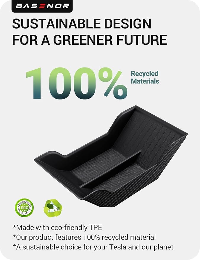 BASENOR Lower Center Console Organizer Tray for Model Y Model 3 (Proprietary Design) Bottom Storage Box Fit 2021-2024 Model Y 2021-2023 Model 3