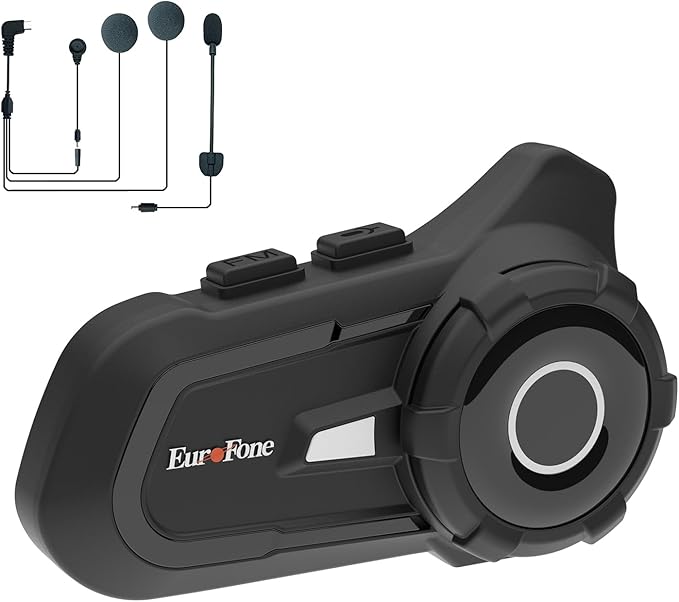 EuroFone S2 Motorcycle Bluetooth Headset 5.1-1 Pack Waterproof Helmet Headsets with Dual Mics for Rider Intercom | Sunscreen Dustproof BT Speakers for Motorcycle Accessories（1PCS
