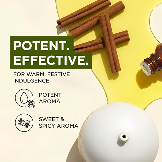 100% Pure Cinnamon Bark Essential Oil - 0.34 Fl Oz - Cinnamon Oil for Hair, Skin, Diffuser, Aromatherapy & DIY Candle Making Scent