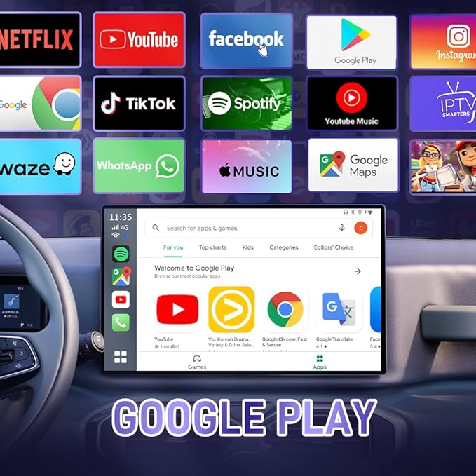Wireless CarPlay Adapter CarlinKit 3 in 1 Ai Box Only for Wired CarPlay Touch Screen Cars, Support Android 13.0 System Wireless CarPlay Android Auto YouTube Netflix GPS+Glonass - CPC200-Tbox LED