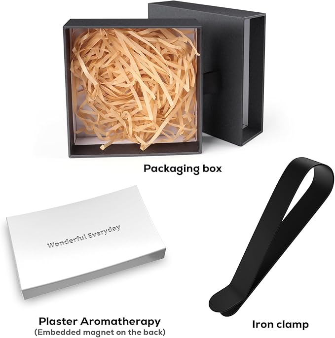 Car Air Freshener Small Gypsum Aromatherapy Diffuser New Smell Set Clean Ingredients Car Odor Eliminator Long Lasting Scent Auto Accessories with Metal Clip (Square, 1 PCS)