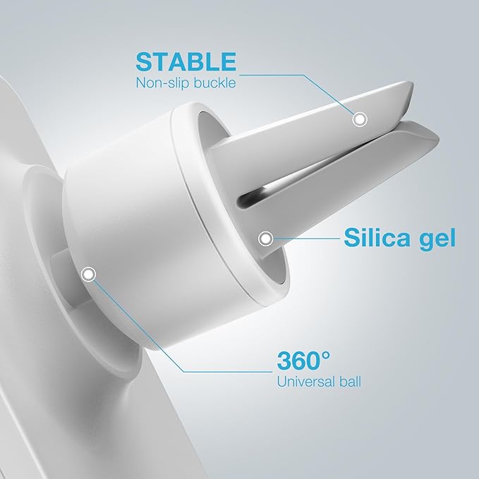7.5W MagSafe Wireless Car Charger Mount Pro Strong Magnetic Vent Holder for iPhone 15/14/13/12 Series & More, 360° Rotation & Overheat Protection, White