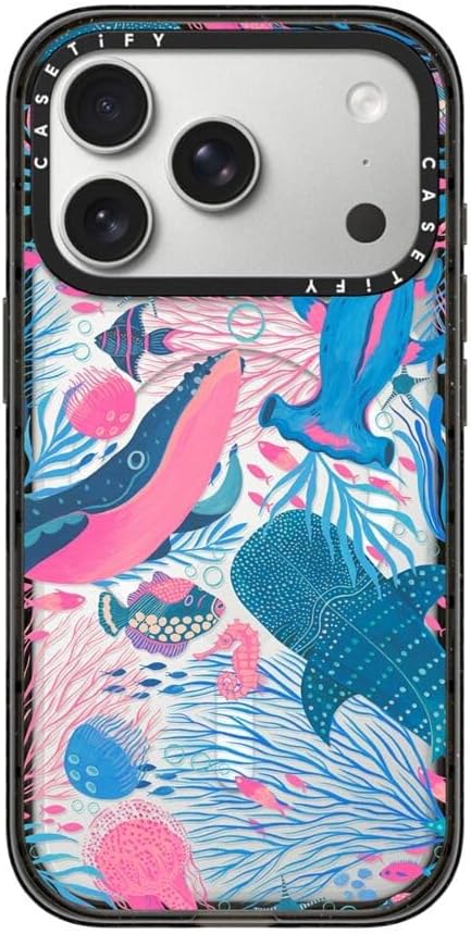 CASETiFY Impact iPhone 17 Pro Case [Slim/Compatible with Magsafe / 8.2 ft. 4X Military Grade Drop Protection] - Under The Sea - Clear Black