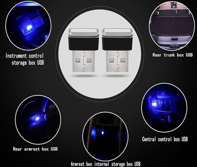 iJDMTOY Emerald Green USB Plug-in Miniature/Nano LED Car Interior Ambient Accent Lighting Kit