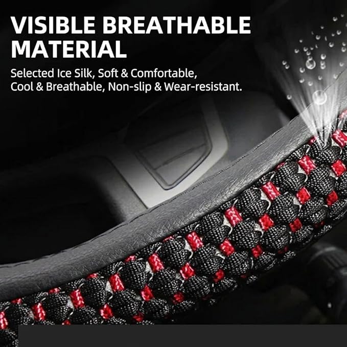 Size 16-20 Inch Ice Silk Ventilation Multi-Style Comfy Grip Steering Wheel Cover for Truck, Bus, Big Rig Trucker,SUV， Anti-Slip Design 16-20 Inch (Gray, 16)