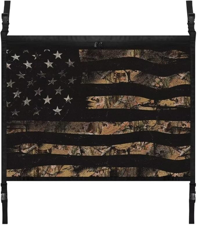 American Flag Print Car Roof Storage Bag Car Organizer for Car Seat Premium Car Seat Organizer One Size Car Travel Accessories Suitable for Cars, SUVs