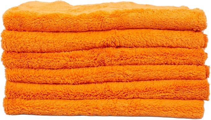 Maxshine 16" x 24" Universal 3-Pack Orange 500GSM Edgeless Microfiber Towel – Ultra-Soft & High Absorbency – Ideal for Car Detailing, Polishing & Finishing – Lint-Free Cleaning Cloth