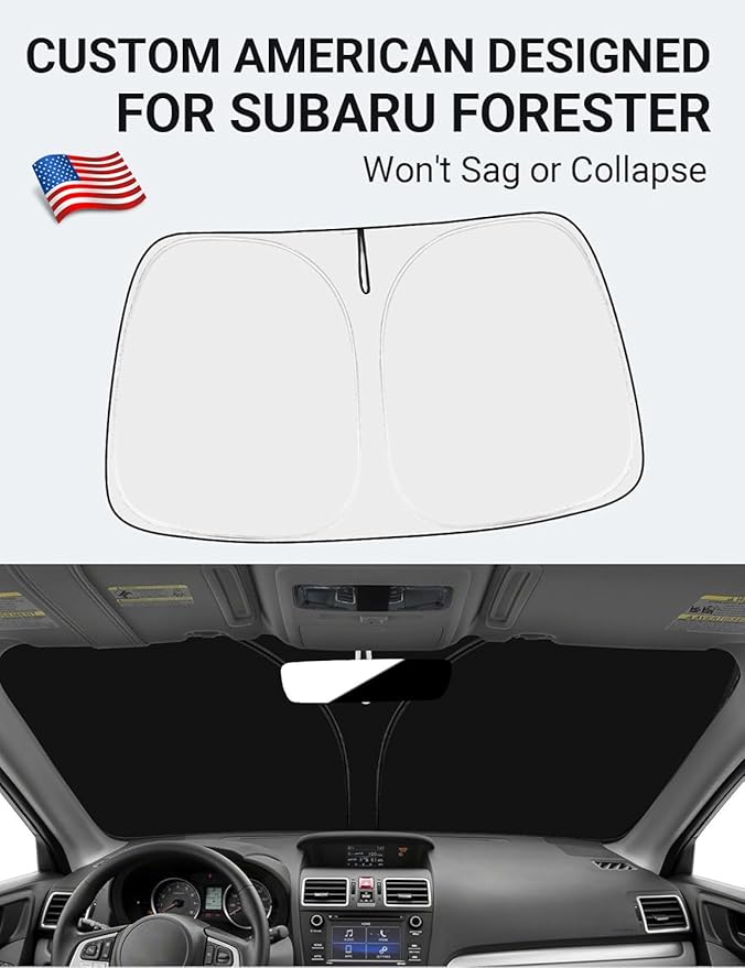 Proadsy 2026 Upgrade Front Windshield Sun Shade Foldable Sunshade Protector Custom Fit 2015-2018 Forester Crossover Base Premium Sport Limited Accessories