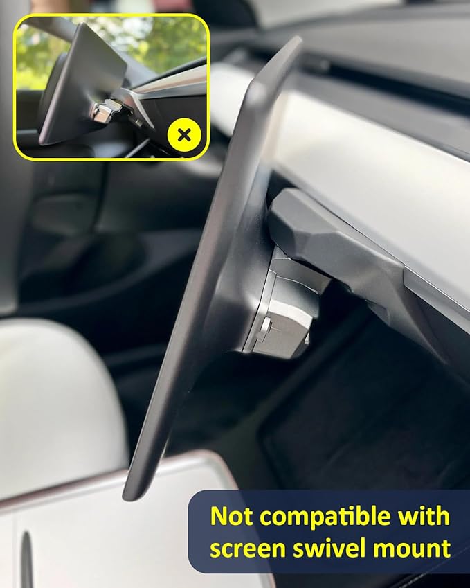 Hidden Under Screen Storage for Tesla Model Y 2020-2026 Juniper Interior Accessories, Model 3 Highland Center Console Organizer with Push-Latch & Dampers, Smooth Opening, Rattle-Free, 2 Black Mats