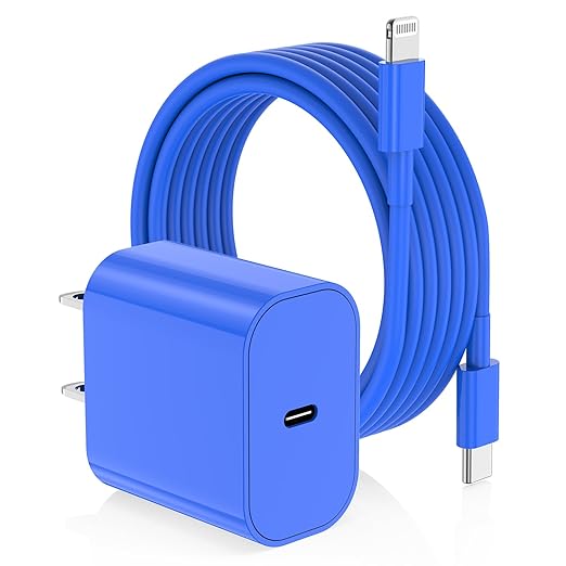 iPhone Fast Charger,Type C Wall Charger Block Plug and 10ft USB C to Lightning Charging Cable Cord Long,Power Adapter Cube Brick Box for Apple iPhone 14 Pro Max/14 Plus/14/13/12 Mini/11/XS Max/XR/iPad