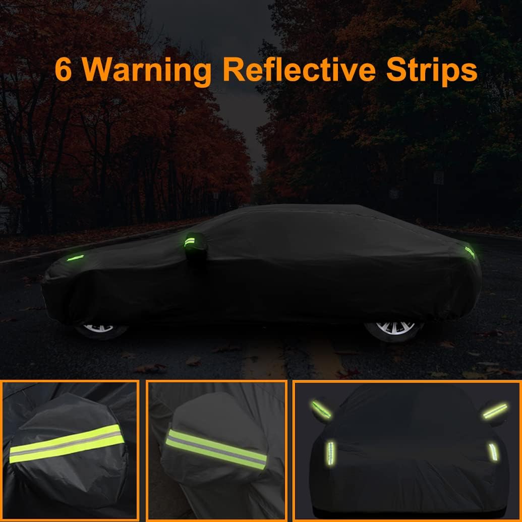 Custom Car Cover Compatible with Maserati Ghibli 2013-2025/ GranTurismo GranCabrio, Waterproof Rain Snow Sun UV Cover with Cotton Lining, All Weather Outdoor Car Cover with Windproof Straps