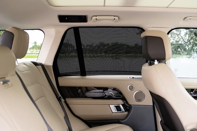 Side Window Sunshade Sock Screen-Shade (Pack of 2) – Block Sun Rays to Keep Car Interior Cool and Comfortable – Elasticized Universal Fit Mesh Sun Shade for Car, Truck, SUV, Van