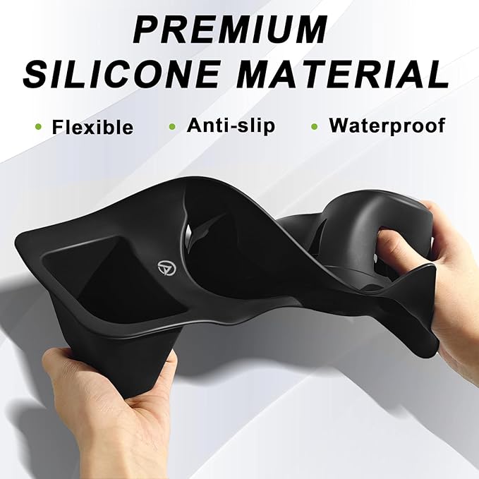 Muslogy Center Console Cup Holder Inserts Compatible with 2022-2026 Ford Maverick Accessories Middle Console Drink Holder Silicone Black Organizer Non-Slip Drink Stopper