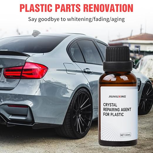 Plastics Parts Crystal Coating, 2025 New Car Crystal Coating for Car Plastic Parts, Coating Agent for Automotive Plastics, Crystals Coating Plastic Restorer, Cars Trim Restorer with Sponge (1)