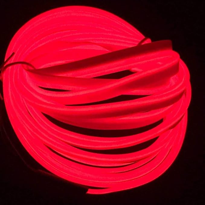 El Wire Neon Light, Car Interior LED Lights for Xmas Halloween Christmas Car Interior Decoration(3m/9ft,Red)