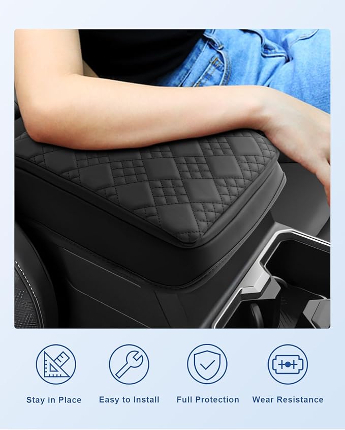 CDEFG for 2025 2026 Toyota 4Runner Center Console Cover for 2025 2026 Toyota 4Runner Accessories Armrest Cover 2025 2026 4Runner Middle Console Pad Arm Rest Cushion Leather Cover