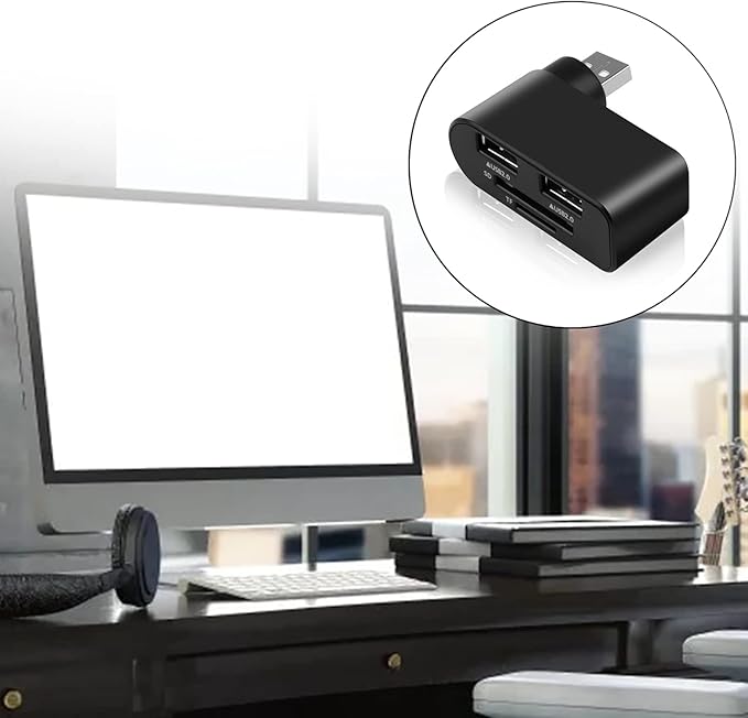 4 in 1 USB 2.0 Hub Docking Station 1 Usb2.0 480Mbps Rotatable Splitter Card Fast Reader for Laptop Notebook USB 2.0 Splitter Motherboard for Laptop Hub for Pc