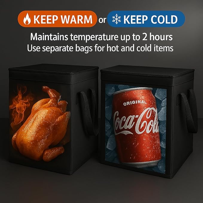 musbus Insulated Food Delivery Bag Cooler Bags Keep Food Warm Catering Therma for doordash Catering cooler bags insulated catering bag 22x14x13 therma catering shopper accessories hot XL XXL Pizza