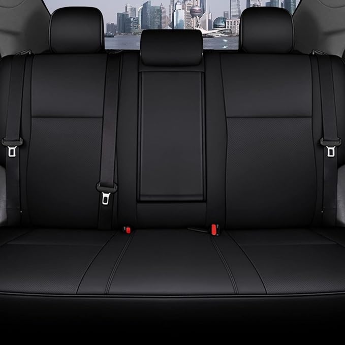 AOMSAZTO Car Seat Covers for Toyota Corolla 2014 2015 2016 2017 2018 2019 L,LE,LE Eco,Plus Sedan Car Seat Cover Full Set Waterproof, Custom Fit Full Set Faux Leather Black