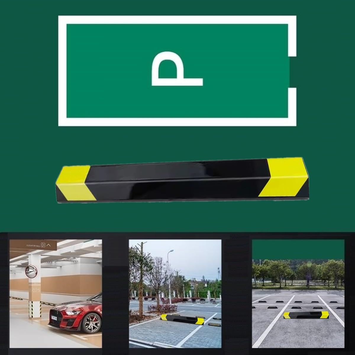 18" Heavy Duty Parking Aid for Garage, Car Parking Stopper for Garage 2 Pack, Parking Aids Protects Car, Parking Stopper Easy to Install (2 Pack 18" L x 1.25H)